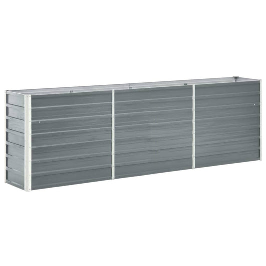 47040 vidaXL Garden Raised Bed Galvanised Steel 240x40x77 cm Grey