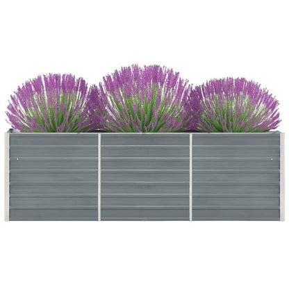 47040 vidaXL Garden Raised Bed Galvanised Steel 240x40x77 cm Grey