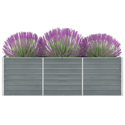 vidaXL Garden Raised Bed Galvanised Steel 240x40x77 cm Grey