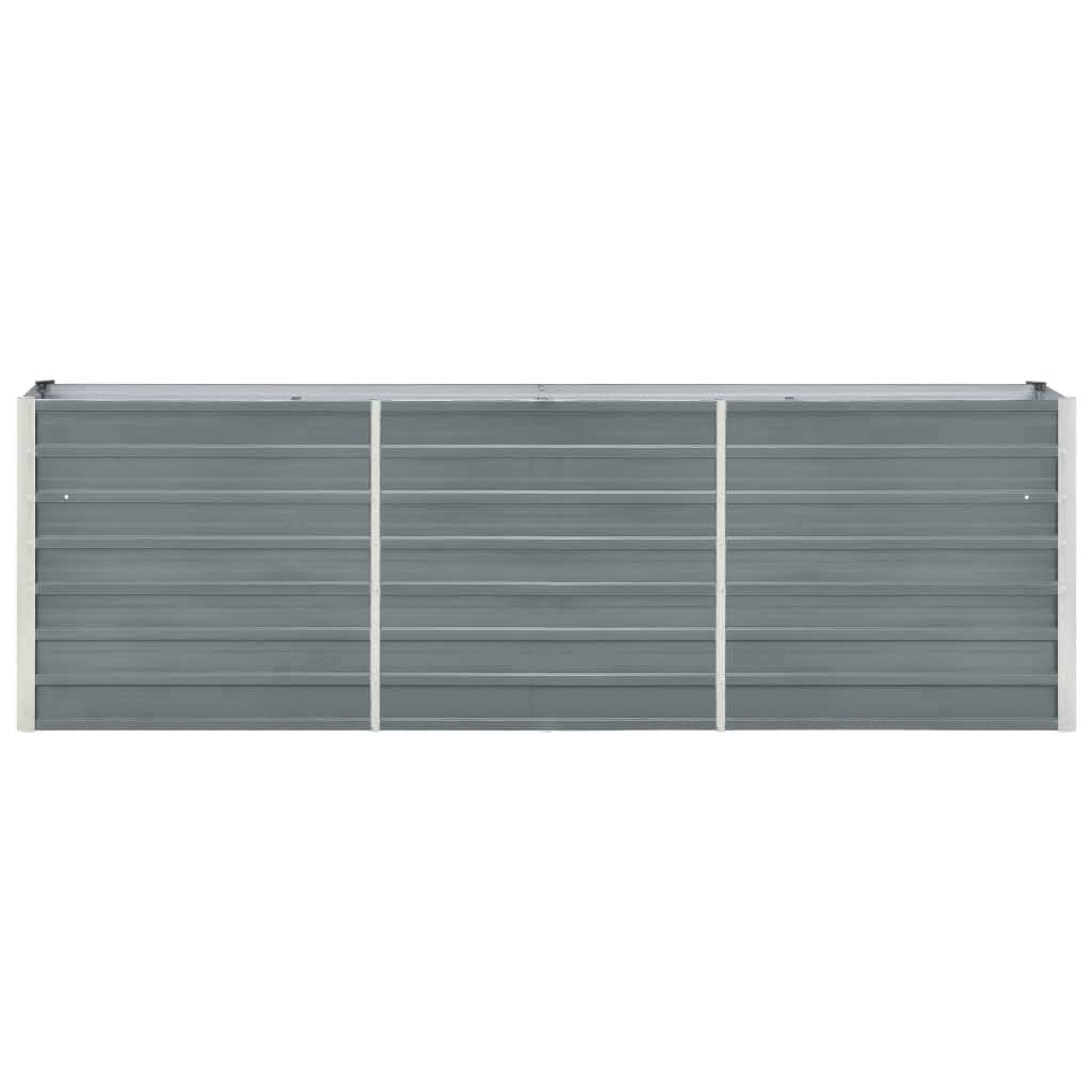 47040 vidaXL Garden Raised Bed Galvanised Steel 240x40x77 cm Grey