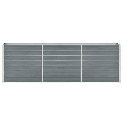vidaXL Garden Raised Bed Galvanised Steel 240x40x77 cm Grey