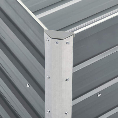 47040 vidaXL Garden Raised Bed Galvanised Steel 240x40x77 cm Grey