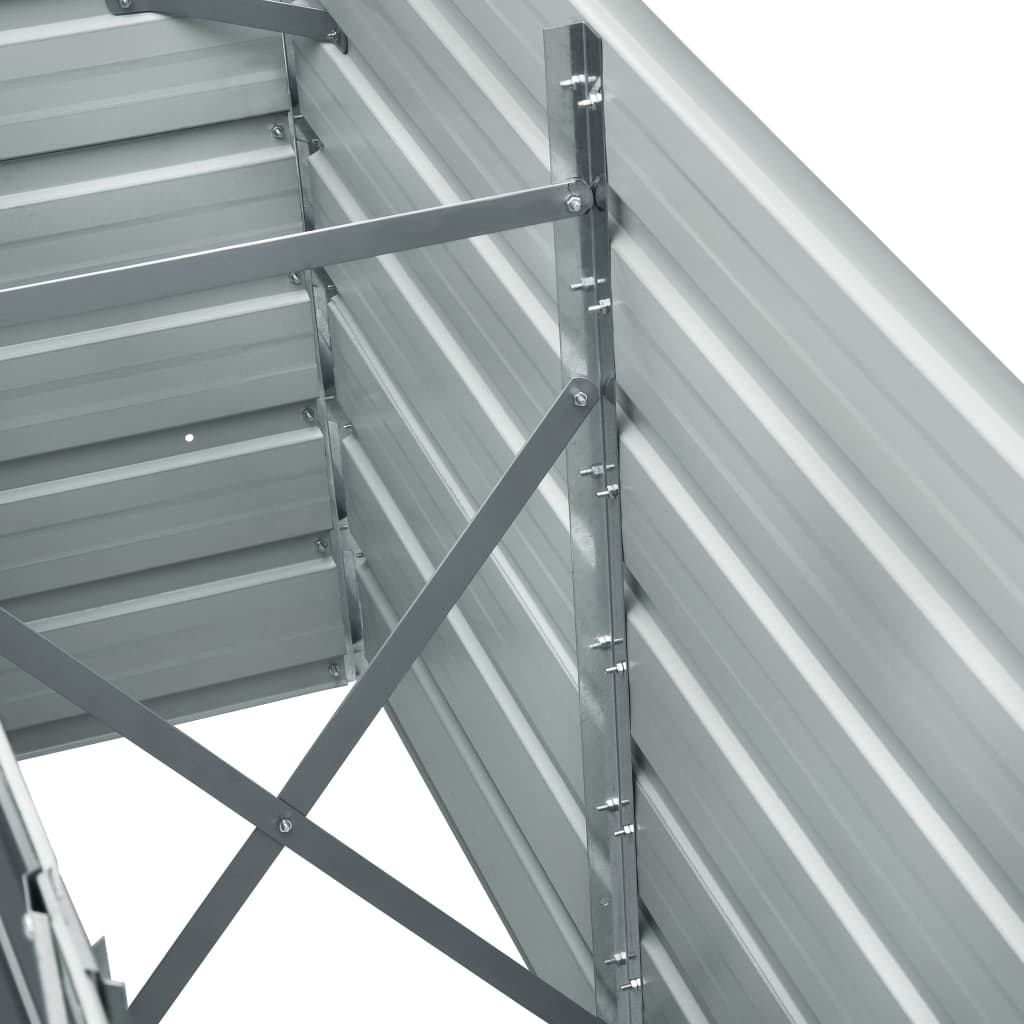 47040 vidaXL Garden Raised Bed Galvanised Steel 240x40x77 cm Grey