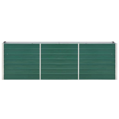 vidaXL Garden Raised Bed Galvanised Steel 240x40x77 cm Green