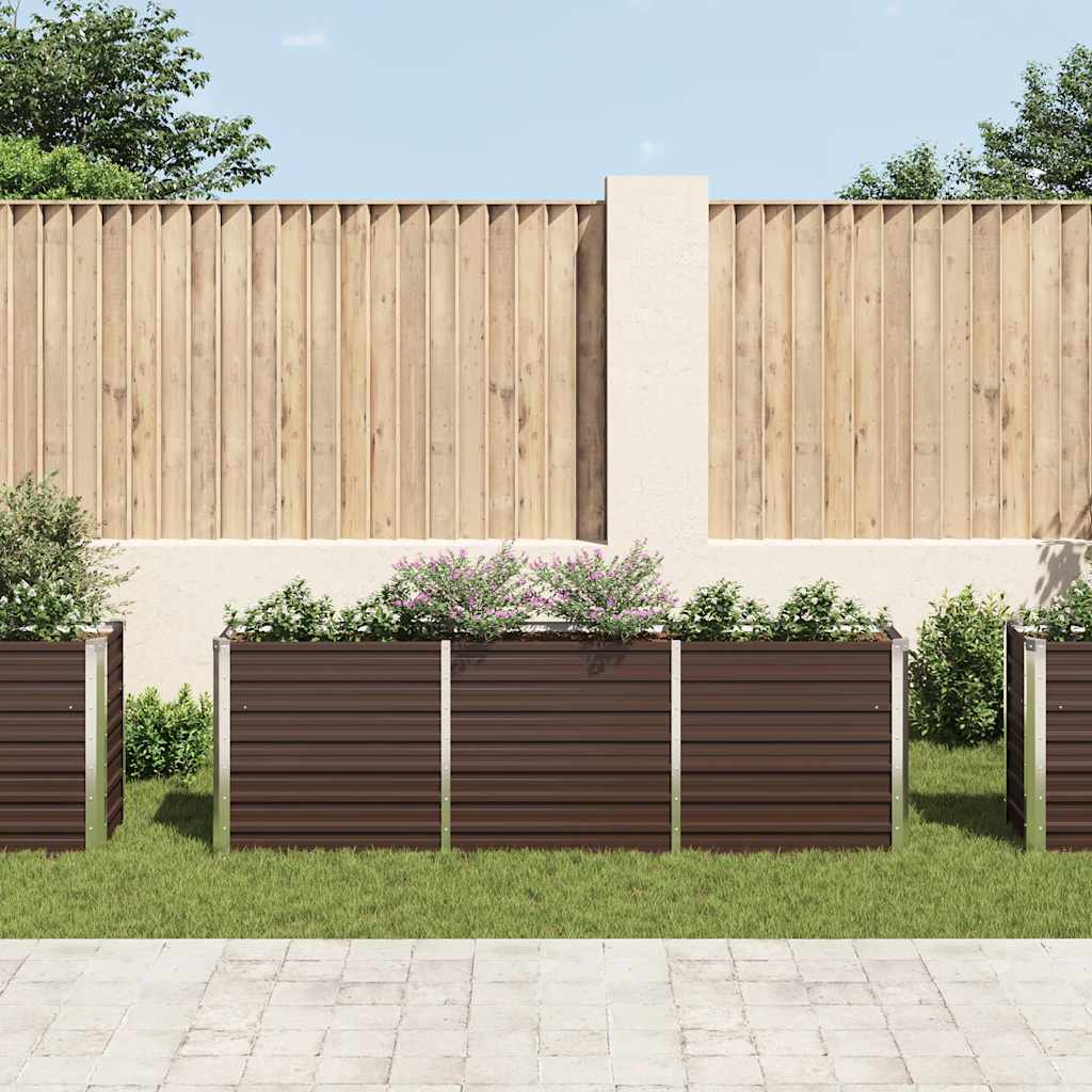vidaXL Garden Raised Bed Galvanised Steel 240x40x77 cm Brown