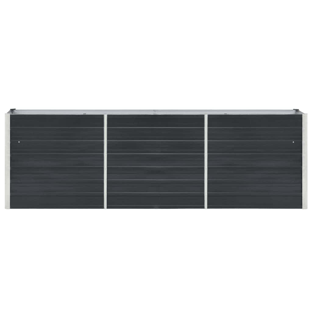 vidaXL Garden Raised Bed Galvanised Steel 240x40x77 cm Anthracite