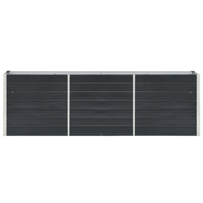 vidaXL Garden Raised Bed Galvanised Steel 240x40x77 cm Anthracite