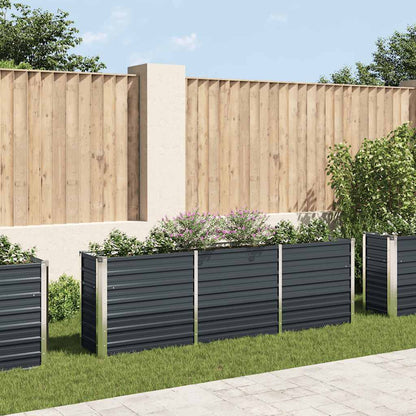 vidaXL Garden Raised Bed Galvanised Steel 240x40x77 cm Anthracite