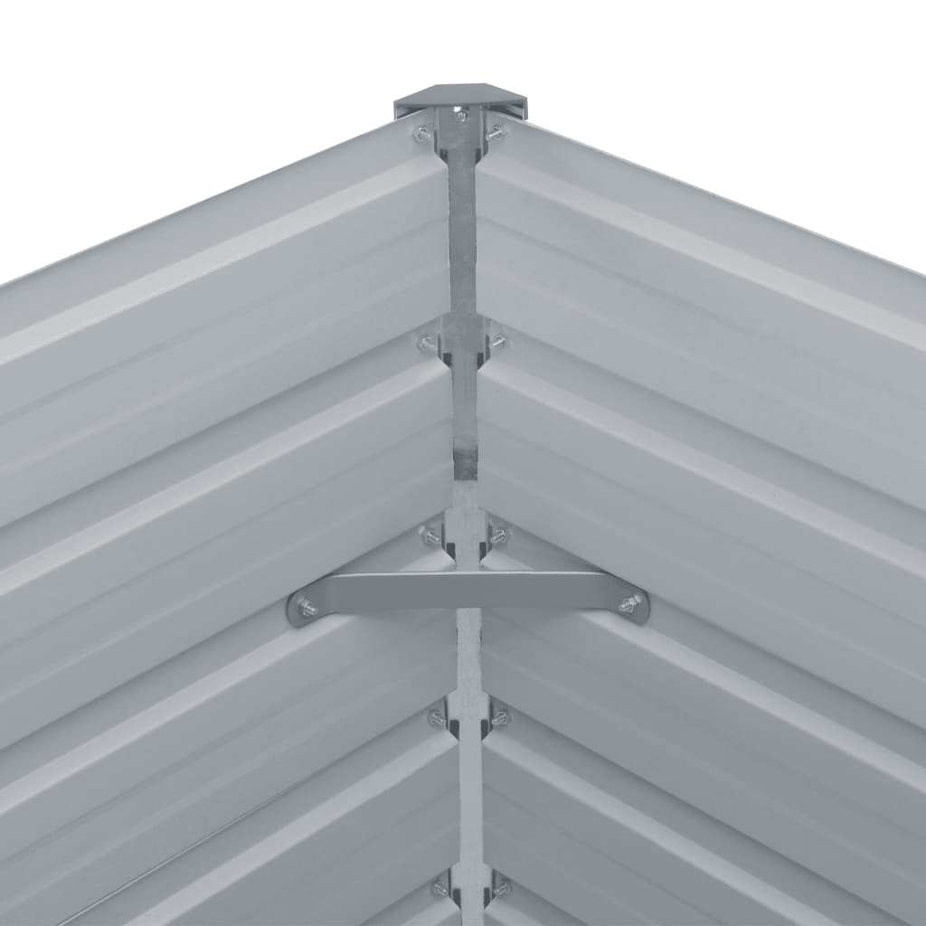 vidaXL Garden Raised Bed Galvanised Steel 240x40x45 cm Grey