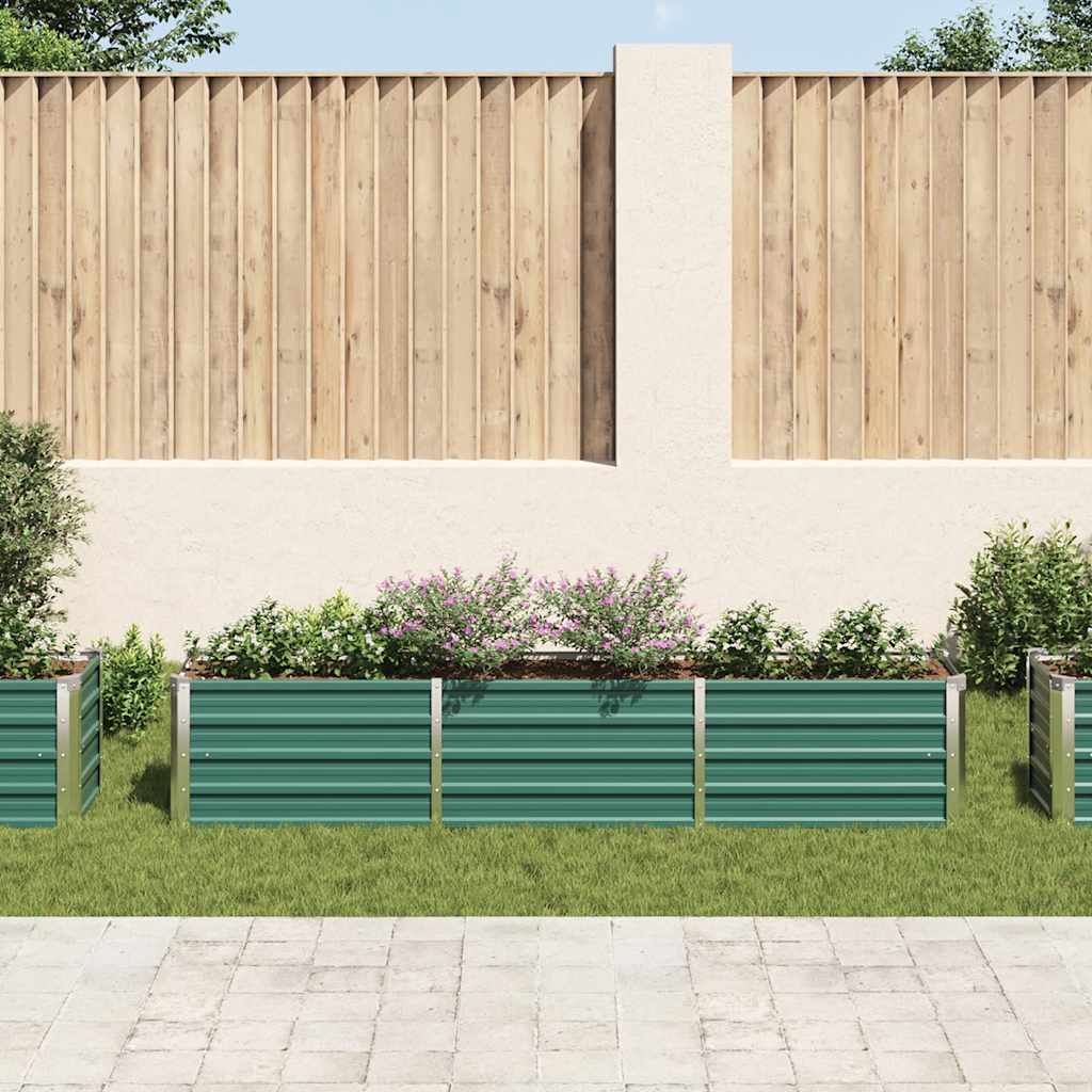 vidaXL Garden Raised Bed Galvanised Steel 240x40x45 cm Green