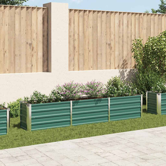 47045 vidaXL Garden Raised Bed Galvanised Steel 240x40x45 cm Green
