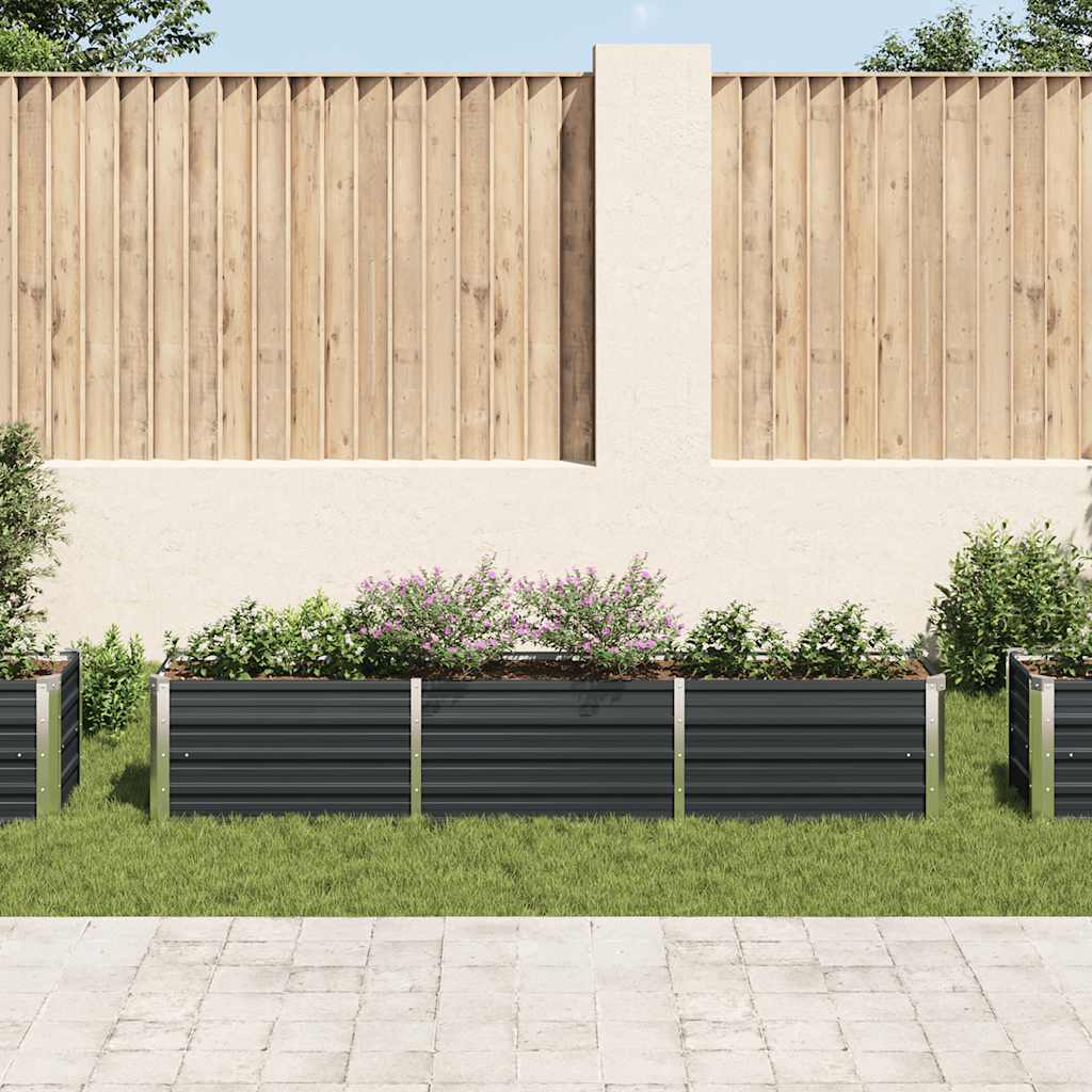 vidaXL Garden Raised Bed Galvanised Steel 240x40x45 cm Anthracite
