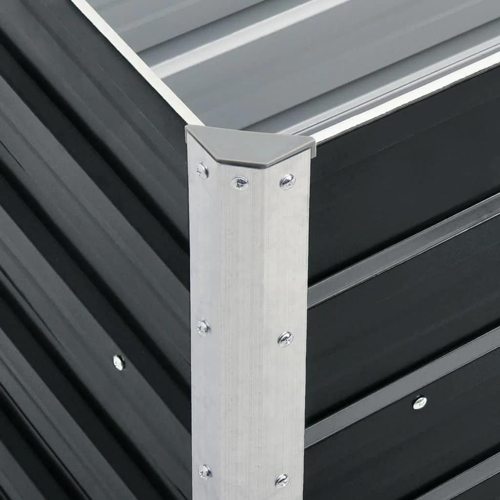 vidaXL Garden Raised Bed Galvanised Steel 240x40x45 cm Anthracite