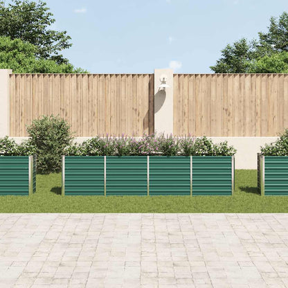 vidaXL Raised Garden Bed 320x40x77 cm Galvanised Steel Green