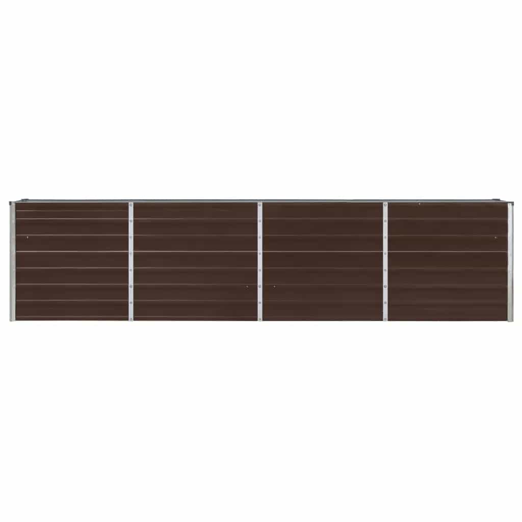 vidaXL Raised Garden Bed 320x40x77 cm Galvanised Steel Brown
