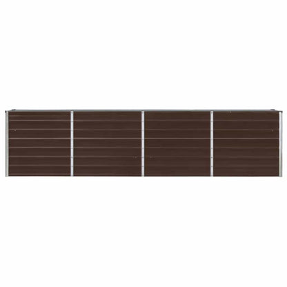 vidaXL Raised Garden Bed 320x40x77 cm Galvanised Steel Brown