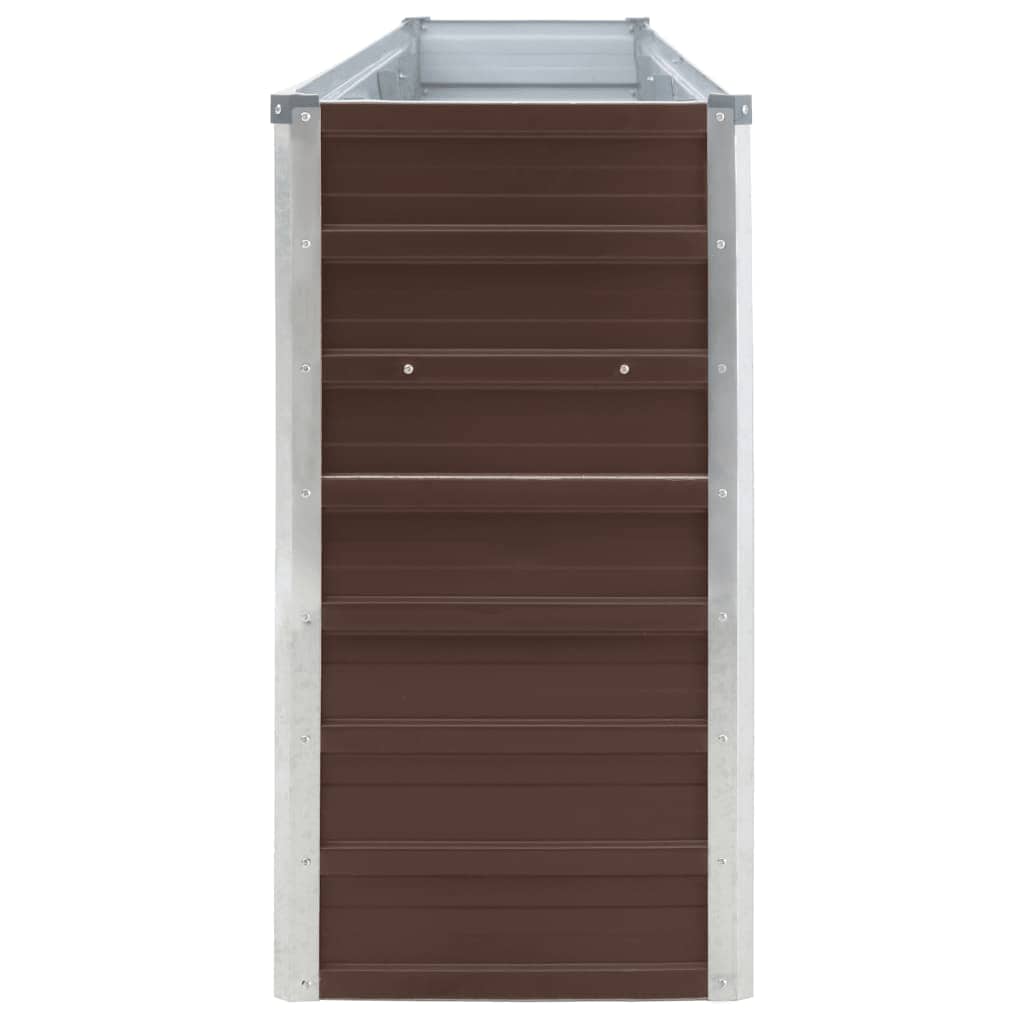vidaXL Raised Garden Bed 320x40x77 cm Galvanised Steel Brown