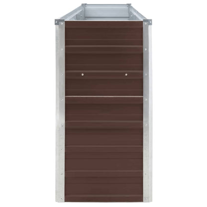 vidaXL Raised Garden Bed 320x40x77 cm Galvanised Steel Brown