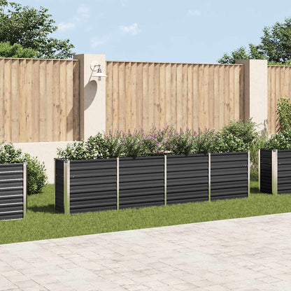 vidaXL Raised Garden Bed 320x40x77 cm Galvanised Steel Anthracite