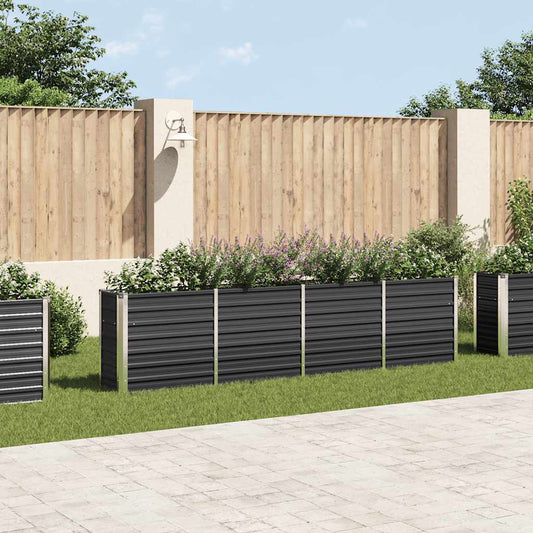 vidaXL Raised Garden Bed 320x40x77 cm Galvanised Steel Anthracite