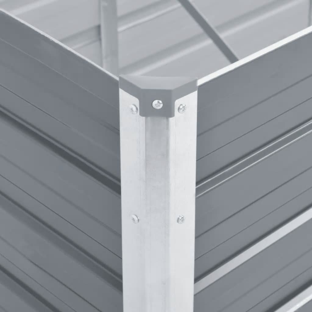 vidaXL Garden Raised Bed Galvanised Steel 320x40x45 cm Grey