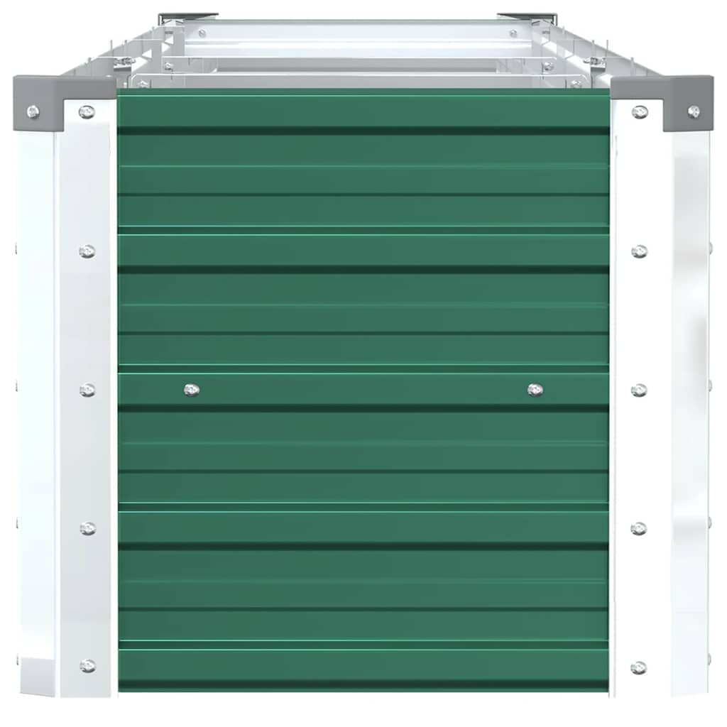 vidaXL Garden Raised Bed Galvanised Steel 320x40x45 cm Green