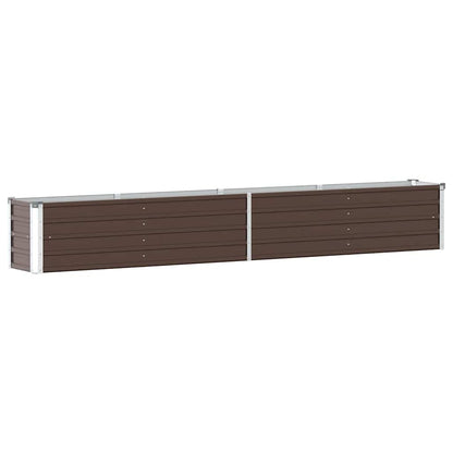 vidaXL Garden Raised Bed Galvanised Steel 320x40x45 cm Brown