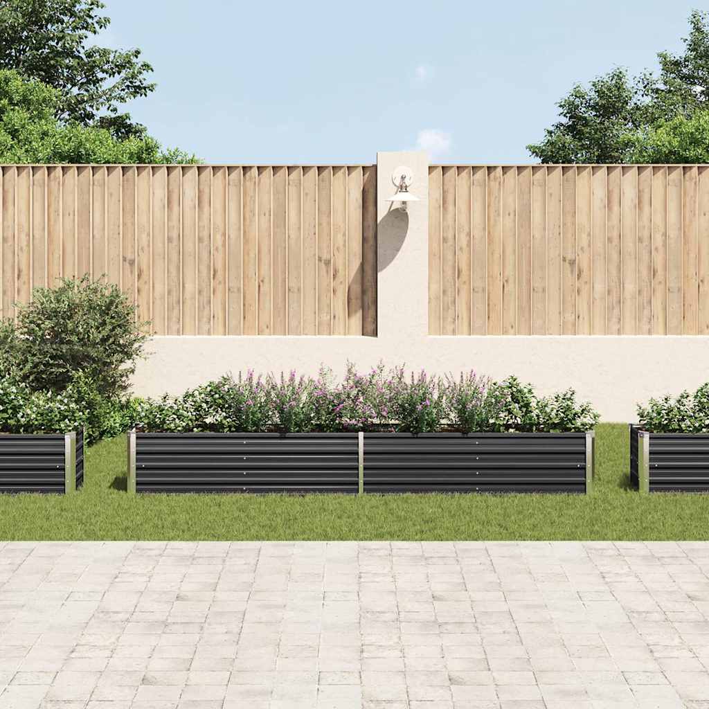 vidaXL Garden Raised Bed Galvanised Steel 320x40x45 cm Anthracite