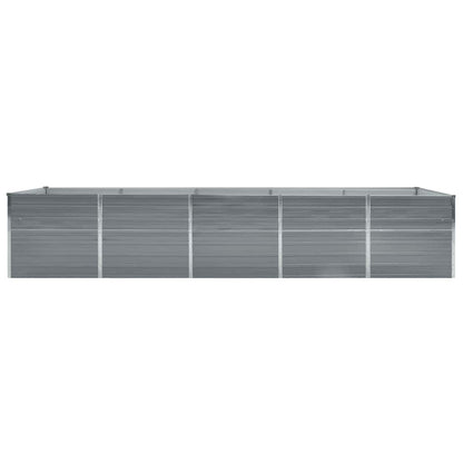 vidaXL Garden Raised Bed Galvanised Steel 400x80x45 cm Grey