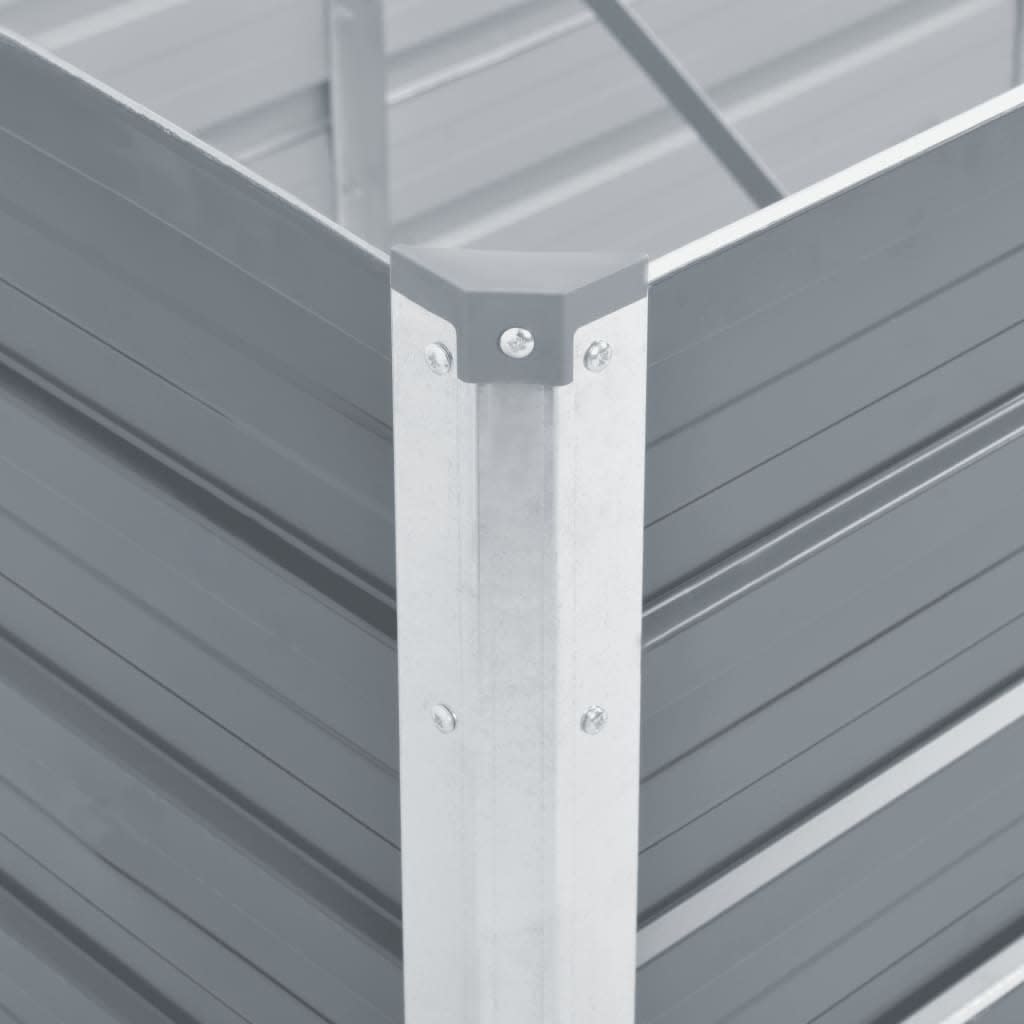 vidaXL Garden Raised Bed Galvanised Steel 400x80x45 cm Grey
