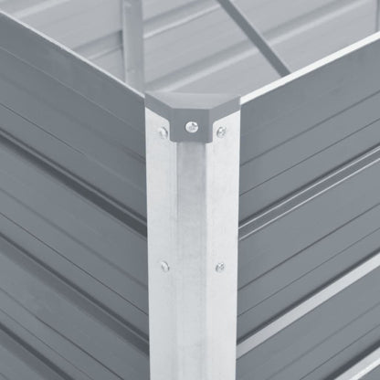vidaXL Garden Raised Bed Galvanised Steel 400x80x45 cm Grey