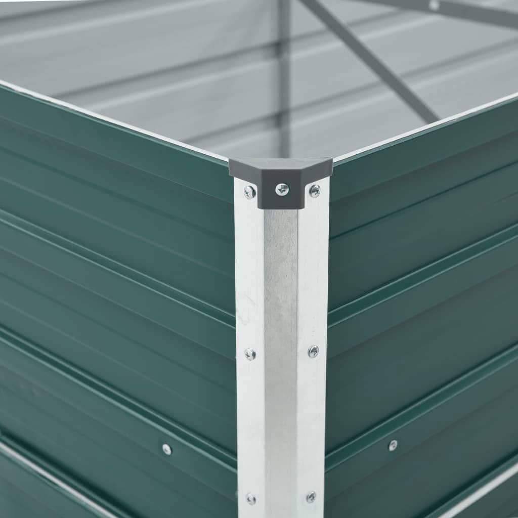 vidaXL Garden Raised Bed Galvanised Steel 400x80x45 cm Green