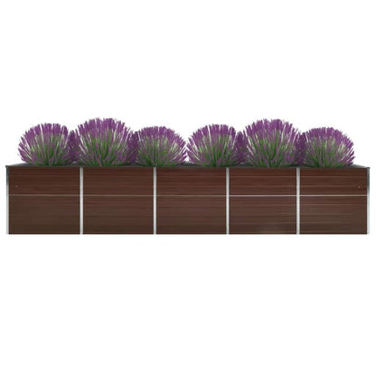 vidaXL Garden Raised Bed Galvanised Steel 400x80x45 cm Brown