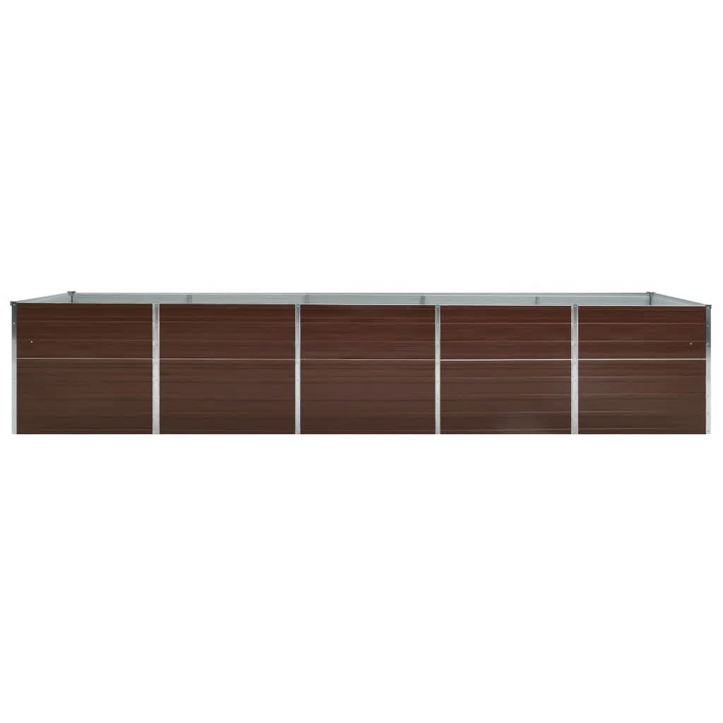 vidaXL Garden Raised Bed Galvanised Steel 400x80x45 cm Brown