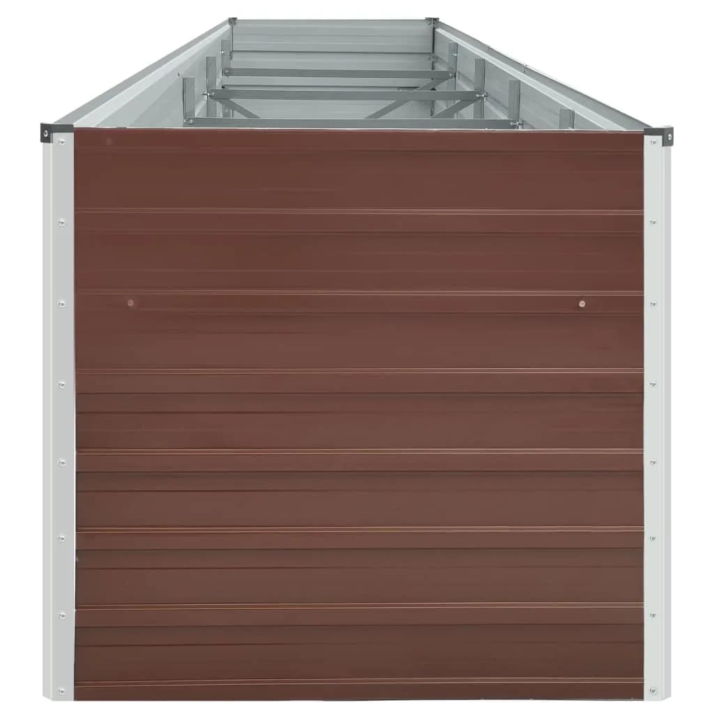 vidaXL Garden Raised Bed Galvanised Steel 400x80x45 cm Brown