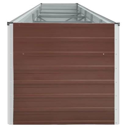 vidaXL Garden Raised Bed Galvanised Steel 400x80x45 cm Brown