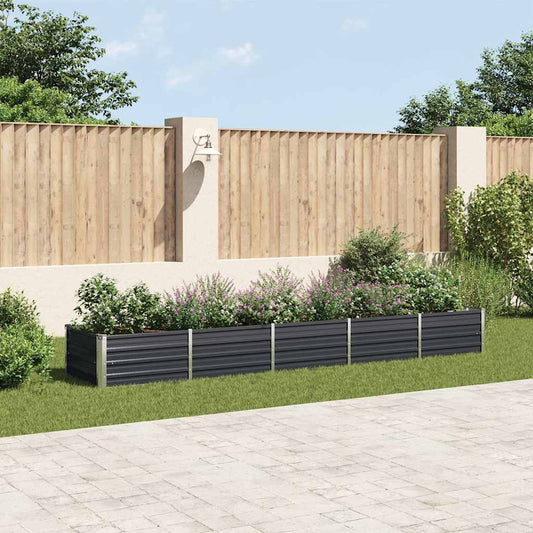 47059 vidaXL Garden Raised Bed Galvanised Steel 400x80x45 cm Anthracite