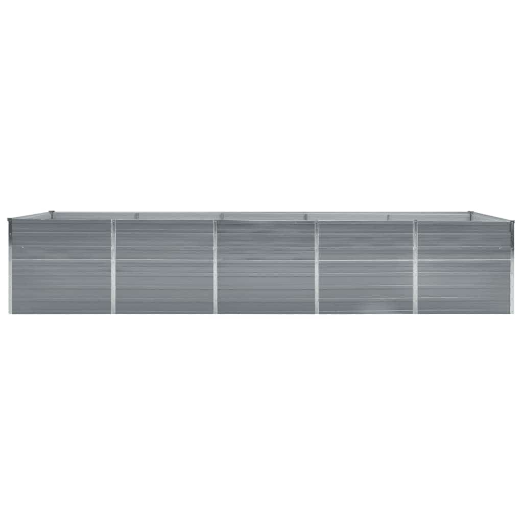 vidaXL Garden Raised Bed Galvanised Steel 400x80x77 cm Grey