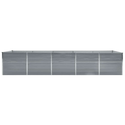 vidaXL Garden Raised Bed Galvanised Steel 400x80x77 cm Grey