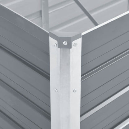 vidaXL Garden Raised Bed Galvanised Steel 400x80x77 cm Grey