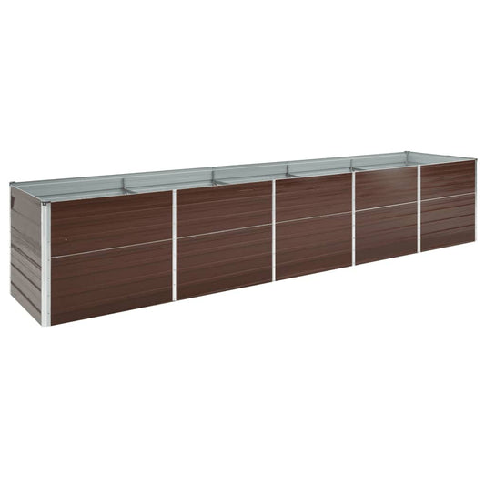 vidaXL Raised Bed | Brown | Galvanised steel | 400 x 80 x 77 cm | Durable