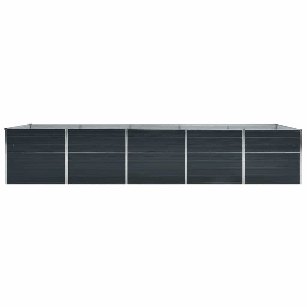 vidaXL Garden Raised Bed Galvanised Steel 400x80x77 cm Anthracite