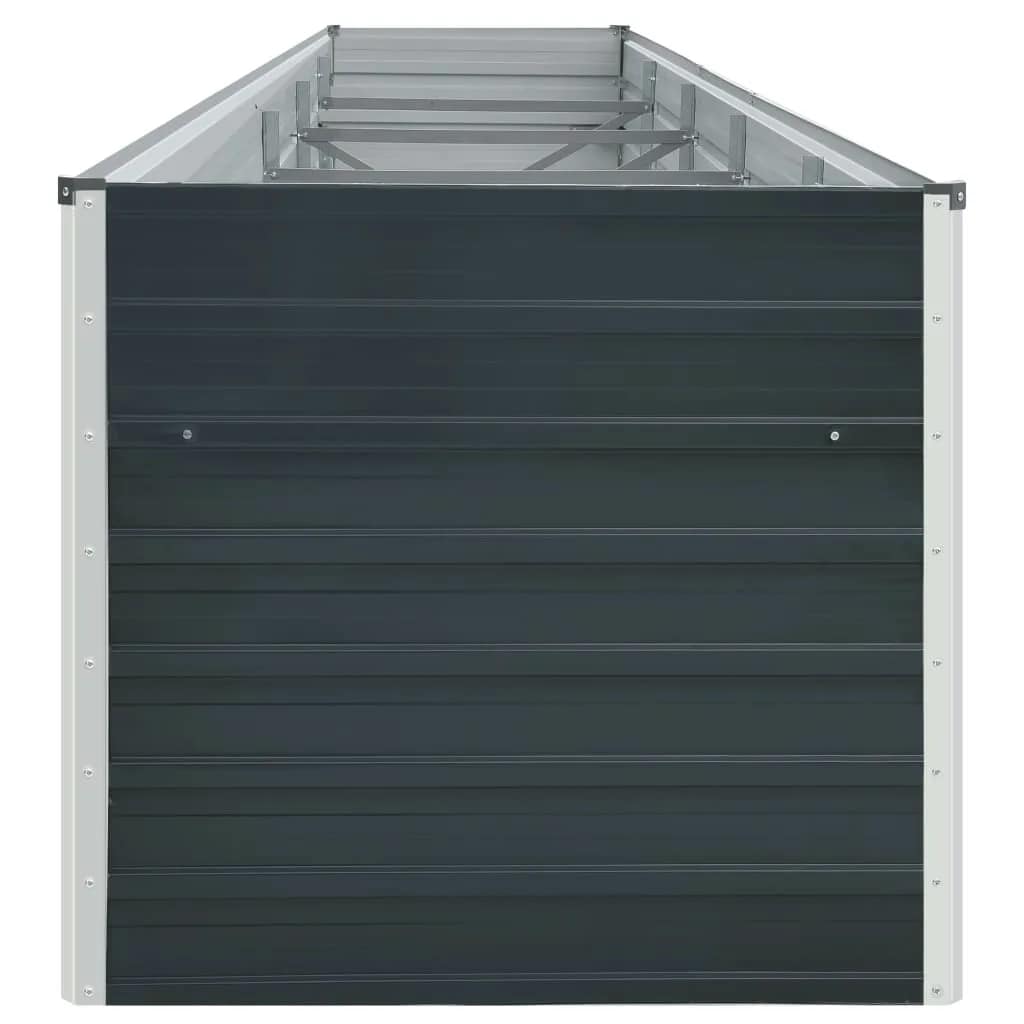 vidaXL Garden Raised Bed Galvanised Steel 400x80x77 cm Anthracite