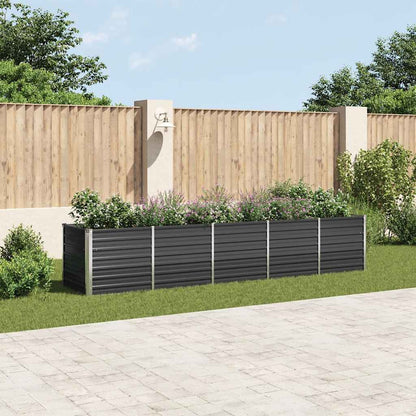 vidaXL Garden Raised Bed Galvanised Steel 400x80x77 cm Anthracite
