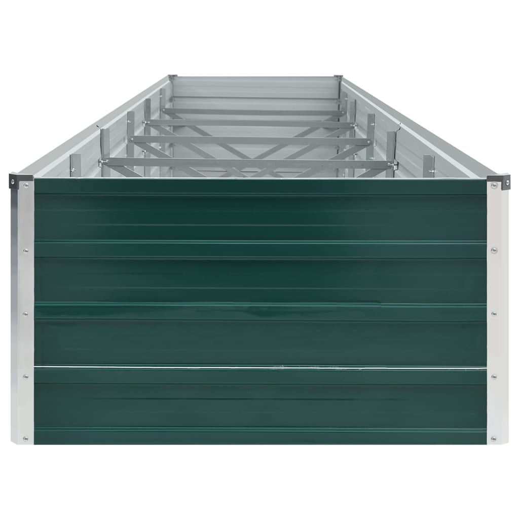 vidaXL Garden Raised Bed Galvanised Steel 480x80x45 cm Green