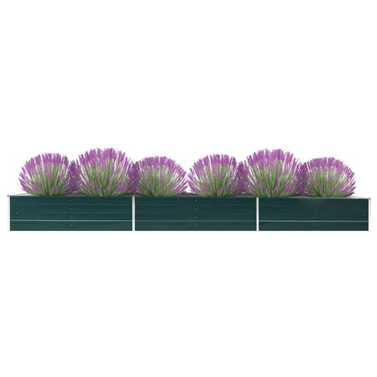 vidaXL Garden Raised Bed Galvanised Steel 480x80x45 cm Green