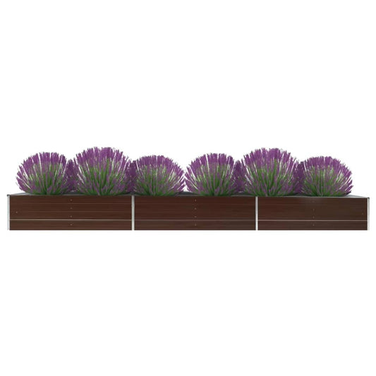 vidaXL Raised Bed | Brown | Galvanised steel | 480 x 80 x 45 cm |  Durable