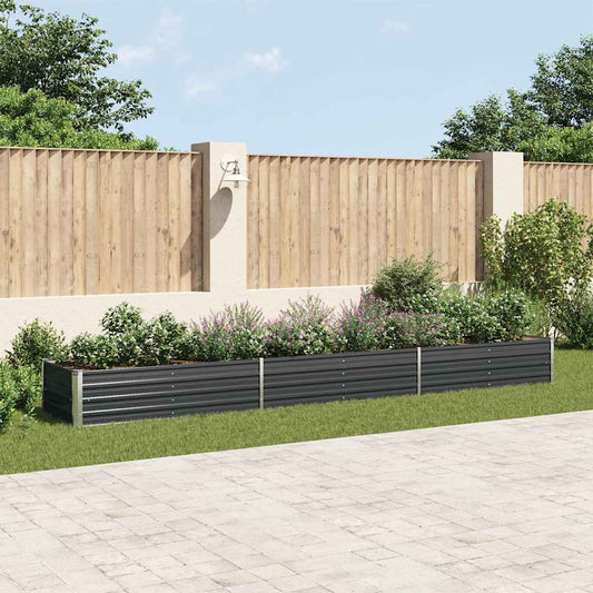 47067 vidaXL Garden Raised Bed Galvanised Steel 480x80x45 cm Anthracite