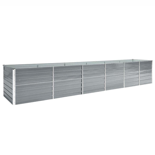 47068 vidaXL Garden Raised Bed Galvanised Steel 480x80x77 cm Grey