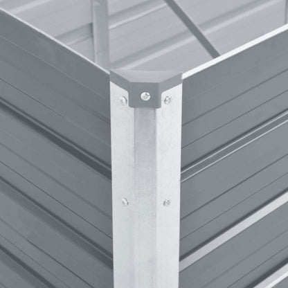vidaXL Garden Raised Bed Galvanised Steel 480x80x77 cm Grey